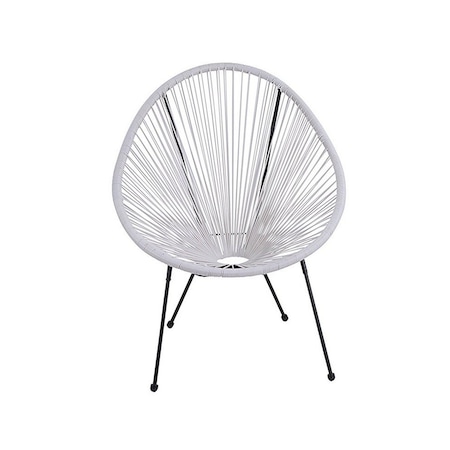 Ejoy Acapulco White Woven Patio Chair for Indoor and Outdoor Use Set of 1 Piece AcapulcoChair_White_1pc
